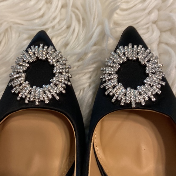 Very elegant Express high heel shoes size 10 brand new color black with silver - Picture 15 of 16